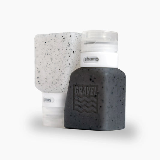 Travel Bottles For Liquids 3oz (89 ml) (Two Pack) | Clear & Gray - Jetset Essentials